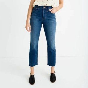 Madewell Cali Demi Boot Jeans in Preston Wash Raw Hem